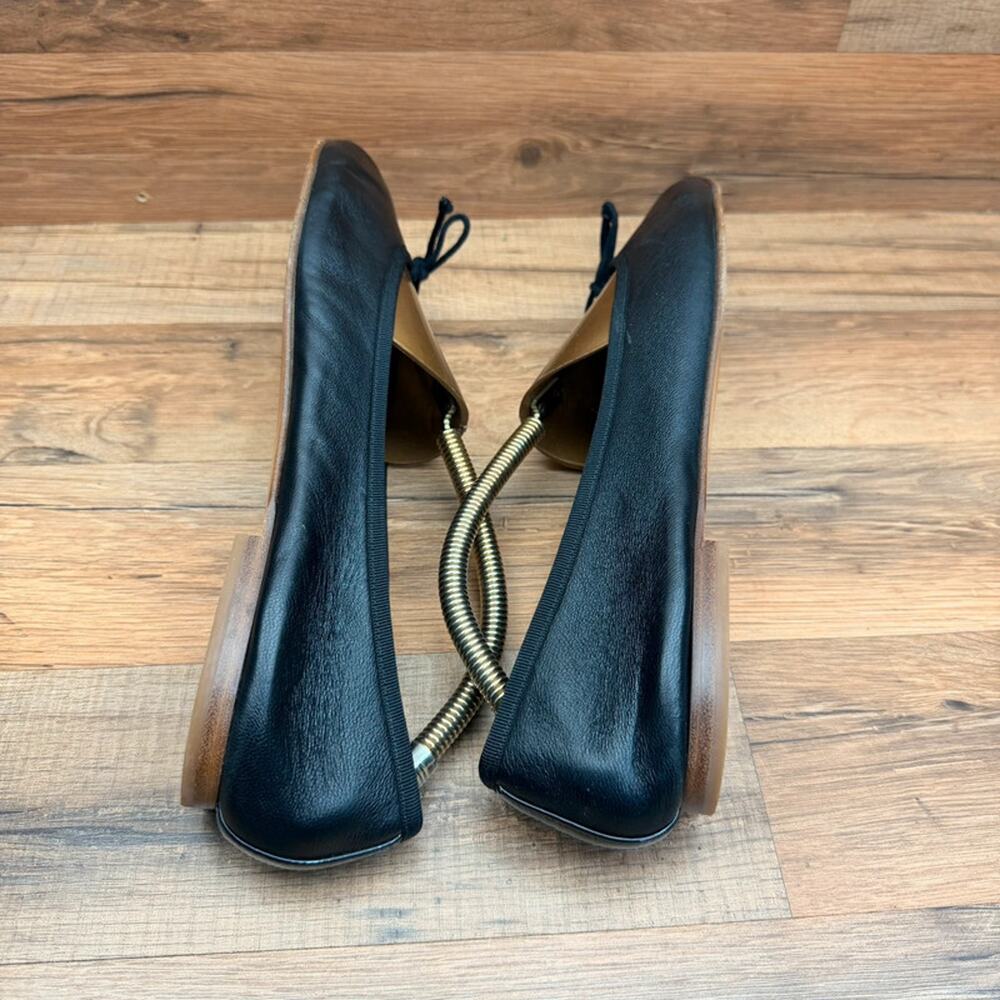 Margaux men size 13 Eu44 Black Leather Ballet Flats Bow Round Toe Slip On - Picture 6 of 7